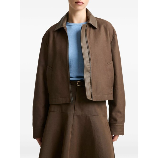 ヴィンス レディース 上衣＆上衣 アウター Twill collar jacket Brown