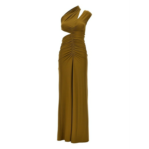 アトレイン レディース 衣裳 トップス Cut-out draped maxi dress Green
