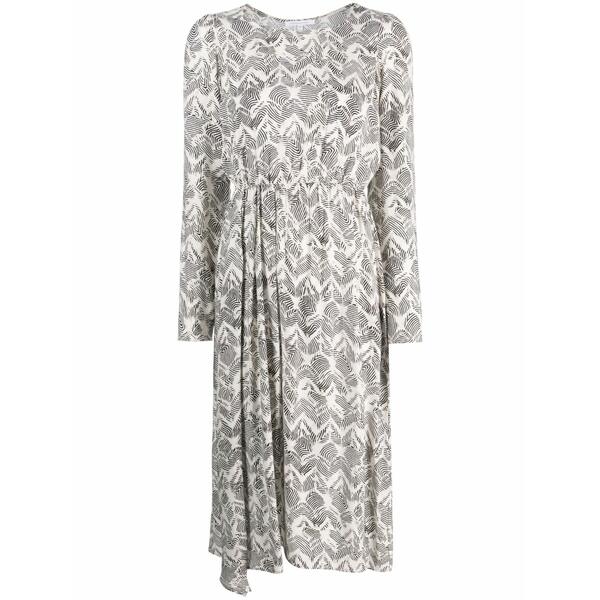パトリツィア ペペ レディース 衣裳 トップス Zebra-print elasticated-waist MIDI dress Black