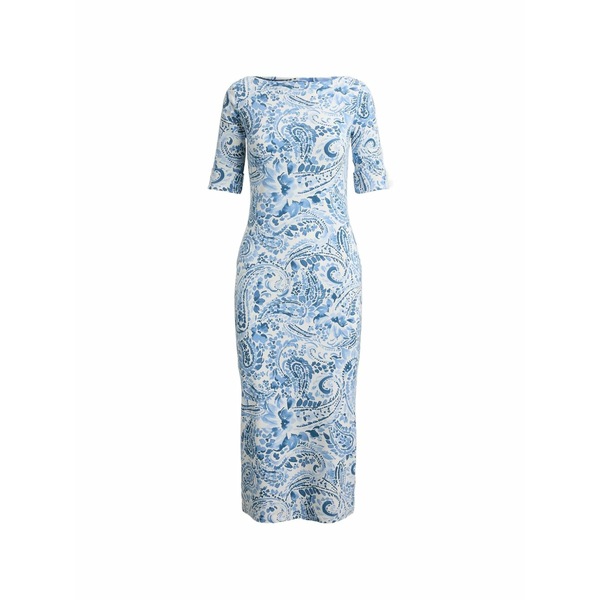 ラルフローレン レディース 衣裳 トップス Paisley-print boat-neck dress Blue