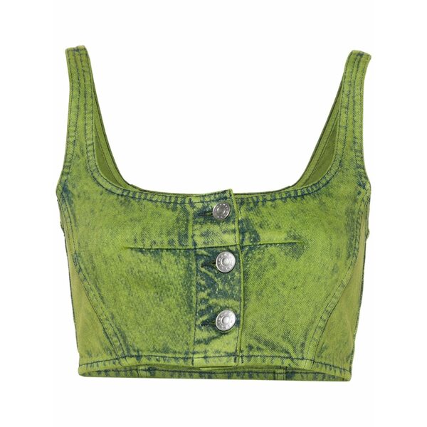マルニ レディース カットソー トップス Bleached denim crop top Green