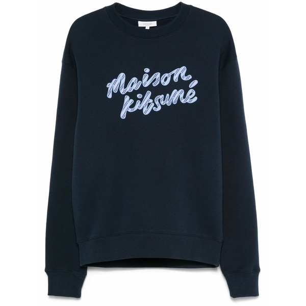 棲み家 狐狸 メンズ パーカー・スウェットシャツ アウター Logo-embroidered sweatshirt Blue