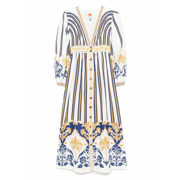 農園 リオ レディース 衣裳 トップス Graphic-print maxi dress White