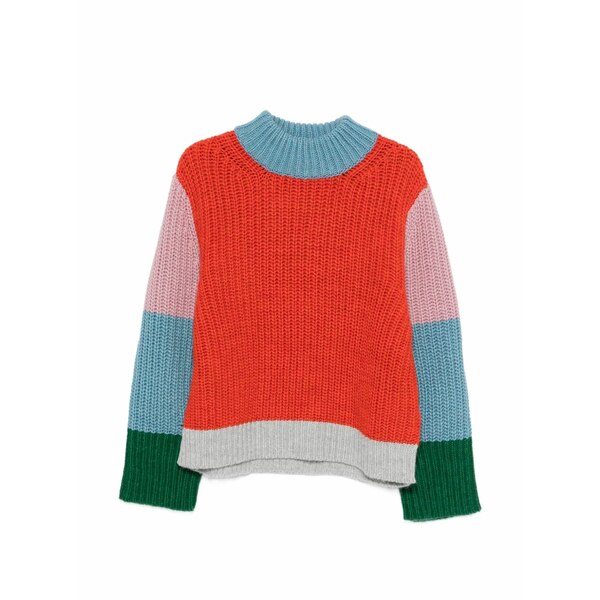 エッセンシャルアントワープ レディース 編み物\u0026プルオーバー アウター Colour-block sweater Red