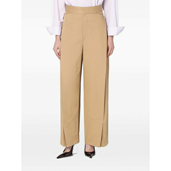 ヴィクトリア ベッカム レディース 心地よいズボン下 ボトムス Layered-effect trousers Neutrals