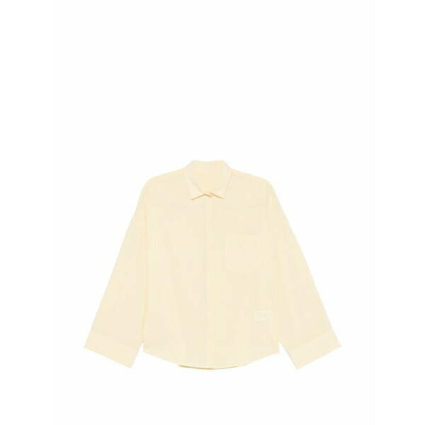 野球クラブ はたご屋 ザ 昼まえ レディース プルオーバー トップス Striped-print long-sleeve shirt Yellow