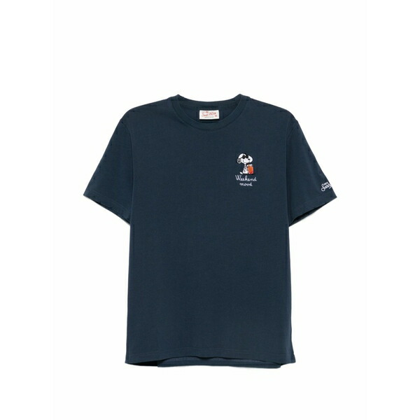 エムシーツーセイントバース メンズ ティーシャツ トップス X peanuts portofino embroidered t-shirt Blue