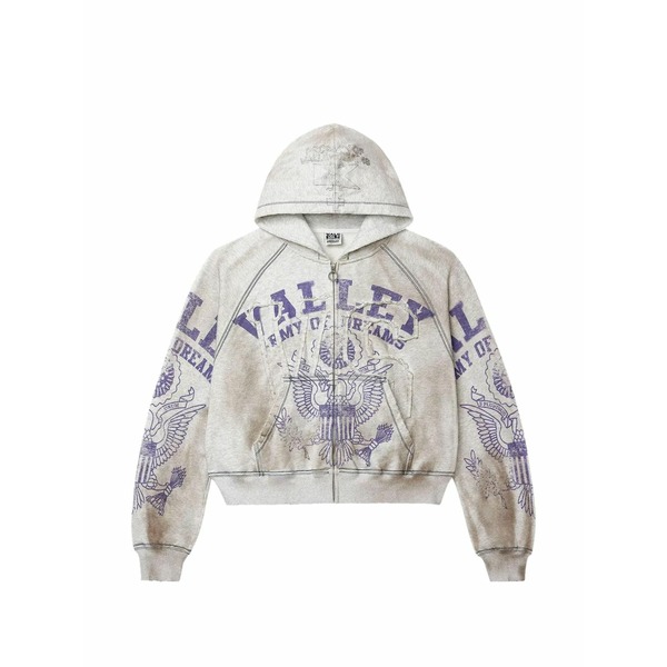 頭を覆う物 メンズ パーカー・スウェットシャツ アウター Army zip-up hoodie Grey