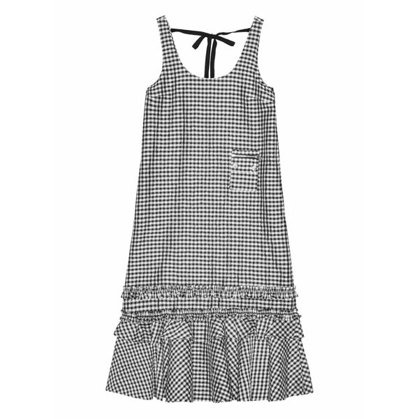 ガニー レディース 衣裳 トップス Gingham-print dress Black