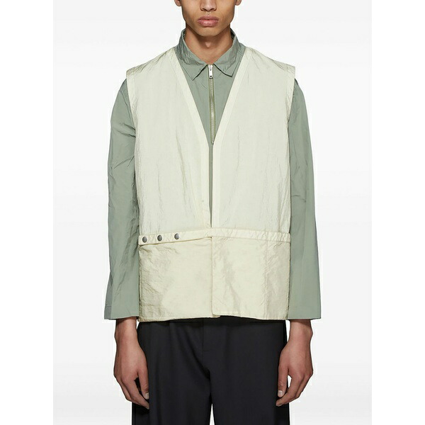 ジル・サンダー メンズ 厚地の外套 アウター Seoul belted back-detail vest Neutrals