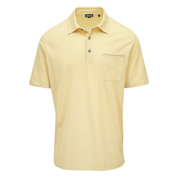 ゼニア メンズ スポーツシャツ トップス Pocket short-sleeve polo shirt Yellow