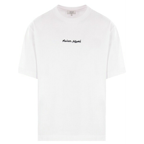 住み家 稲荷 メンズ ティーシャツ トップス Logo-embroidered t-shirt  White