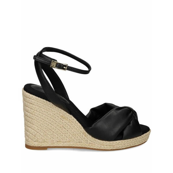 トミー ヒルフィガー レディース サンダル シューズ Knot-detail wedge sandals Black