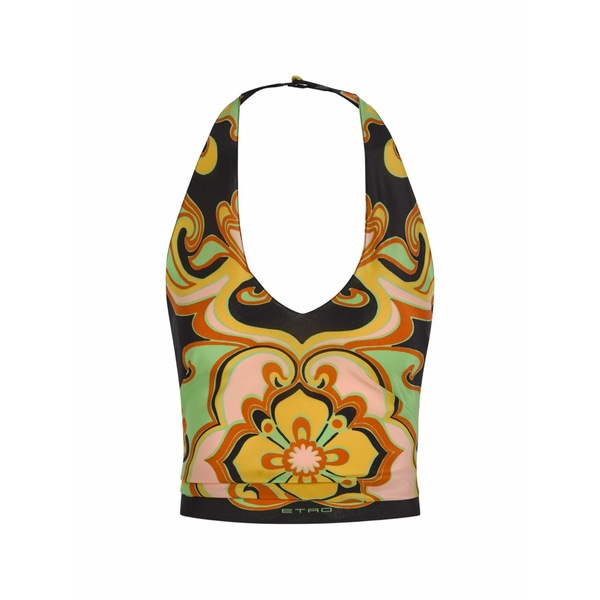 エトロ レディース プルオーバー トップス Floral-print halterneck top Black