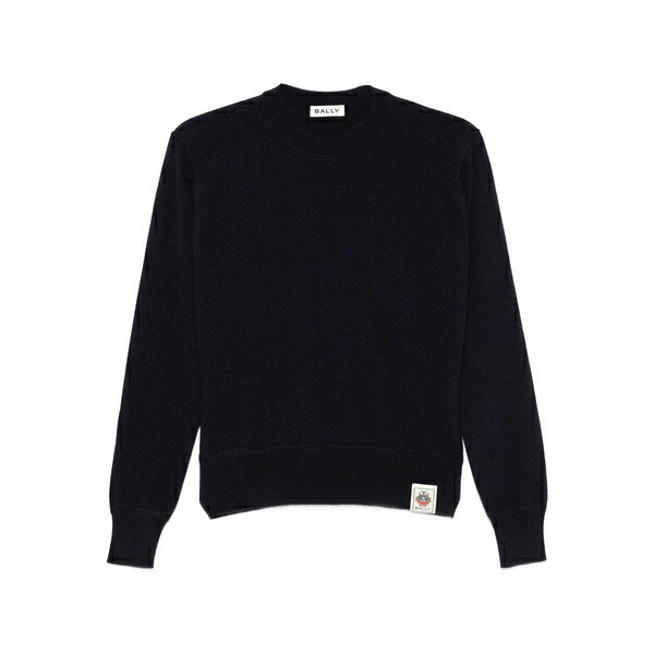 バリー レディース 編み物\u0026スウェーター アウター Logo-patch cashmere sweater Blue