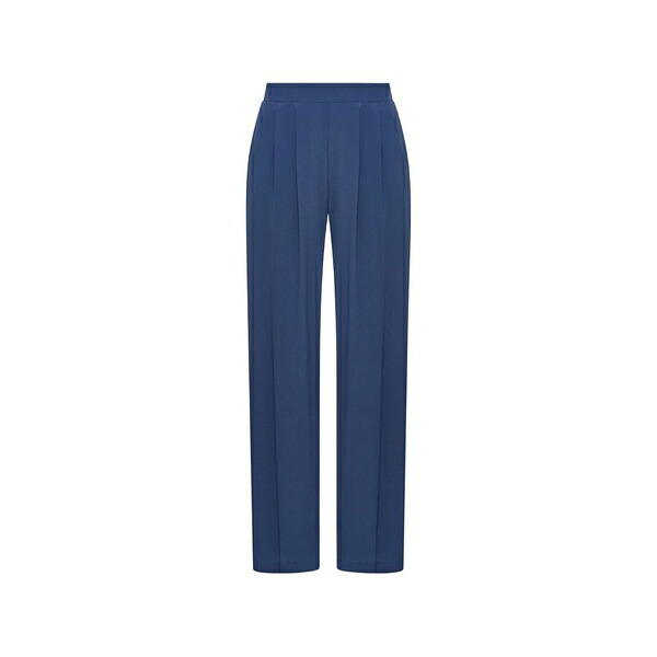 マリパルミ レディース 心地よいズボン下 ボトムス Pleated high-waisted trousers Blue