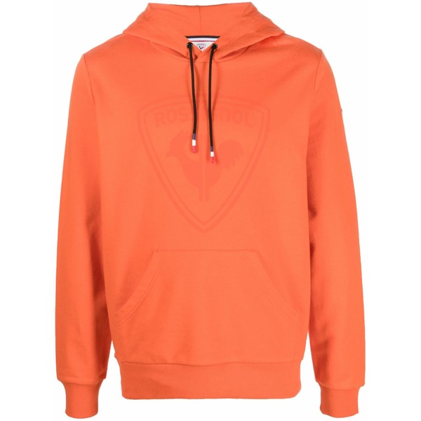 ロシニョール メンズ パーカー・スウェットシャツ アウター Logo-print cotton hoodie Orange