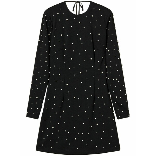 ツイン書き割り レディース 衣裳 トップス Pearl-detailing mini dress Black
