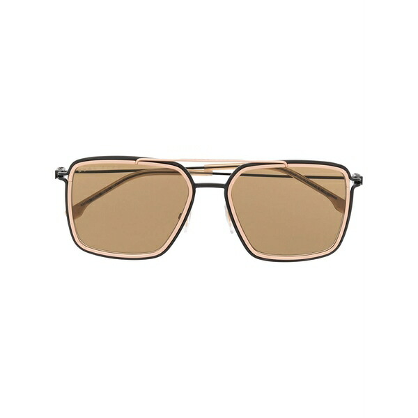 主任者 メンズ サングラス・アイウェア 付属物 Pilot-frame sunglasses Brown