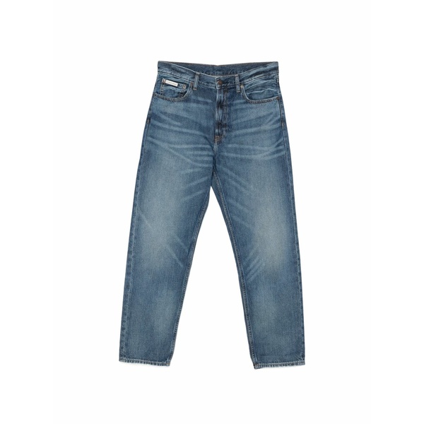 カルバンクライン メンズ ジーンズズボン下 ボトムス Logo-patch whiskered jeans Blue