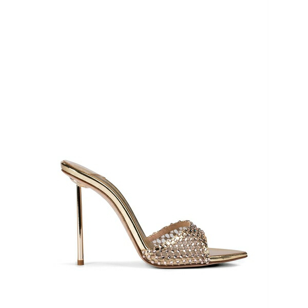 ル シラ レディース サンダル シューズ Gilda embellished net sandals Gold
