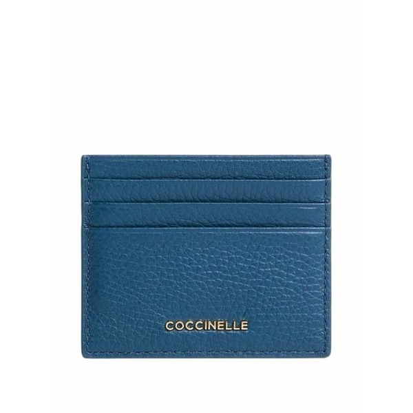 コチネレ レディース 財布 アクセサリー Small metallic logo-lettering card holder Blue｜asty