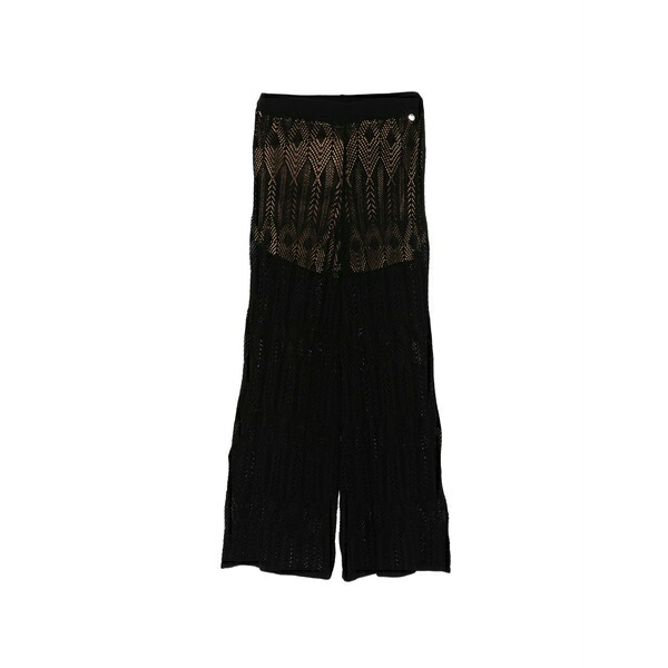 リュージョー レディース 心地好いズボン下 ボトムス Open-work trousers Black