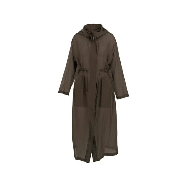 マレーラ レディース 厚地の外套 アウター Sheer drawstring coat Brown