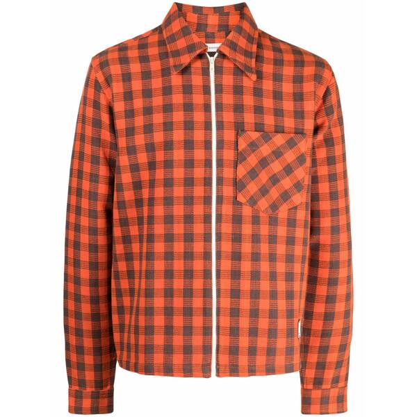 ウェールズ ボナー メンズ 上衣＆上衣 アウター Check-pattern organic-cotton jacket Orange