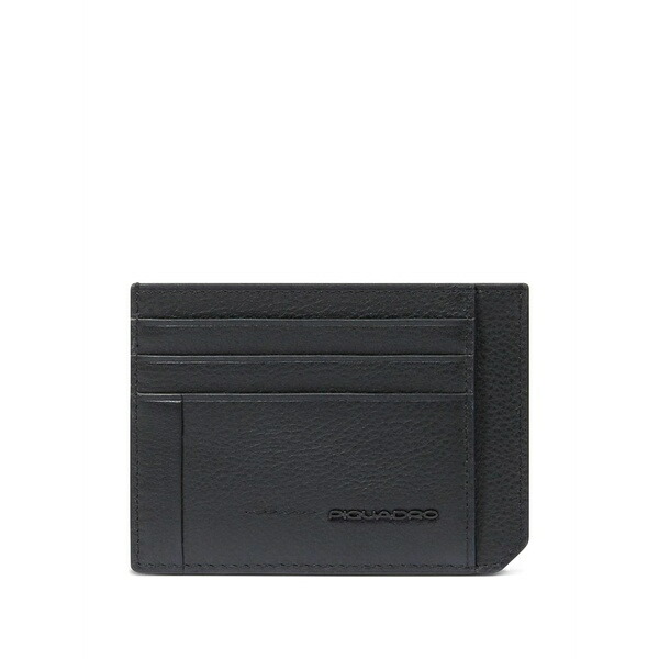ピークアドロ  メンズ 紙入れ 付属品 Grained leather card holder Black