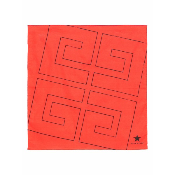 ジバンシー メンズ 消音装置・袈裟・えり巻き 佩び物 Logo-print scarf Red