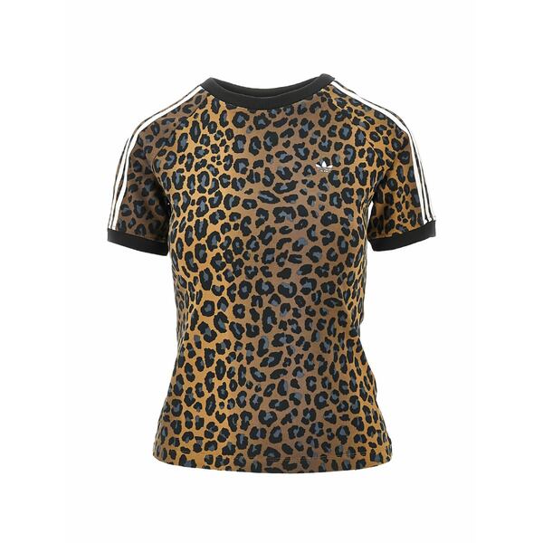 アディダス レディース ティーシャツ トップス Cali leopard-print t-shirt Brown