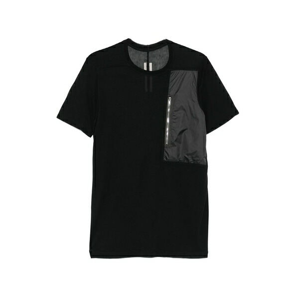 リックオウエンス メンズ ティーシャツ トップス Zip-pocket t-shirt Black