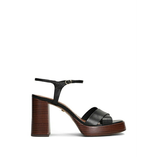 アレッツォ レディース サンダル シューズ Crossover platform sandals Black