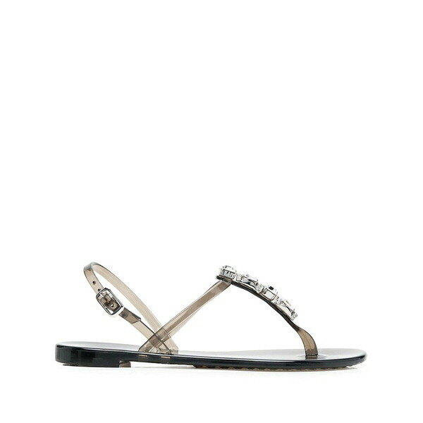カサディ レディース サンダル シューズ Crystal-embellished jelly sandals Black