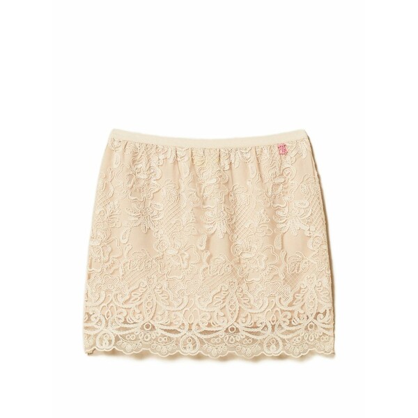 ツイン書き割り レディース スコート ボトムス X myfo lace mini skirt Neutrals