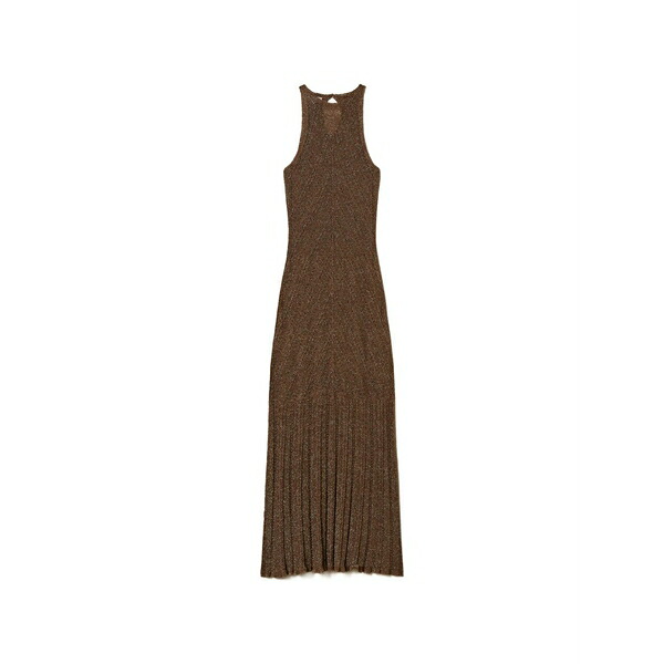 ツイン書き割り レディース 衣裳 トップス Maxi linen dress Brown