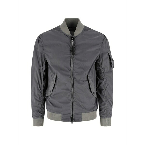 シーピーカンパニー メンズ 上衣＆上衣 アウター Logo-detail bomber jacket Grey