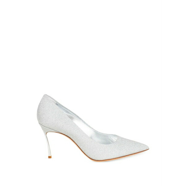 カサディ レディース パンプス シューズ Glitter-effect pointed-toe pumps Silver