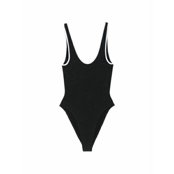 フンザ・ジー レディース 衣裳 トップス Crinkle-effect swimsuit Black