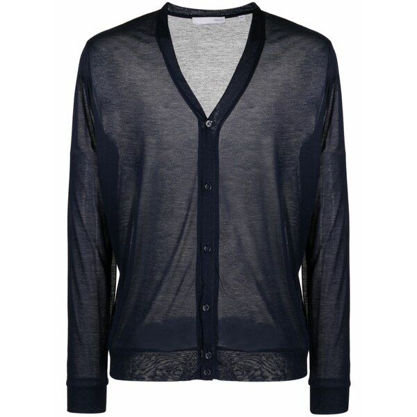 非公式棚卸し資産 メンズ ジレー アウター The nero semi-sheer cardigan Blue