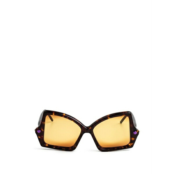 クボラウム メンズ サングラス・アイウェア アクセサリー P30 geometric-frame sunglasses Brown|asty