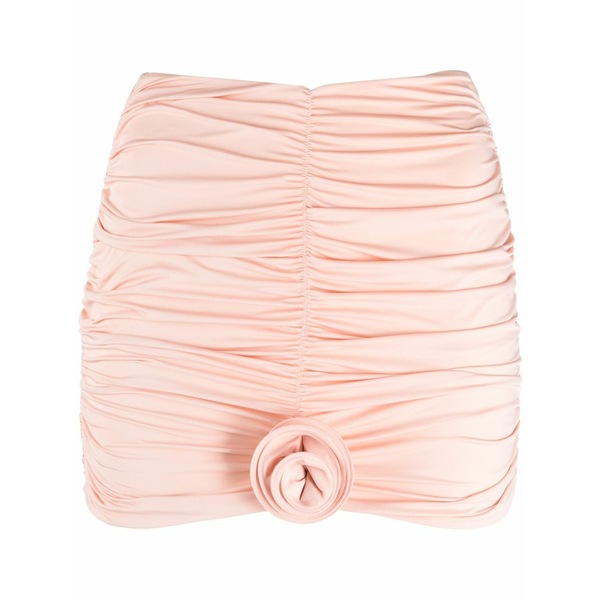 ラルーベッシュ レディース スコート ボトムス Lillibet floral-appliqu￡ ruched stretch-jersey miniskirt Pink