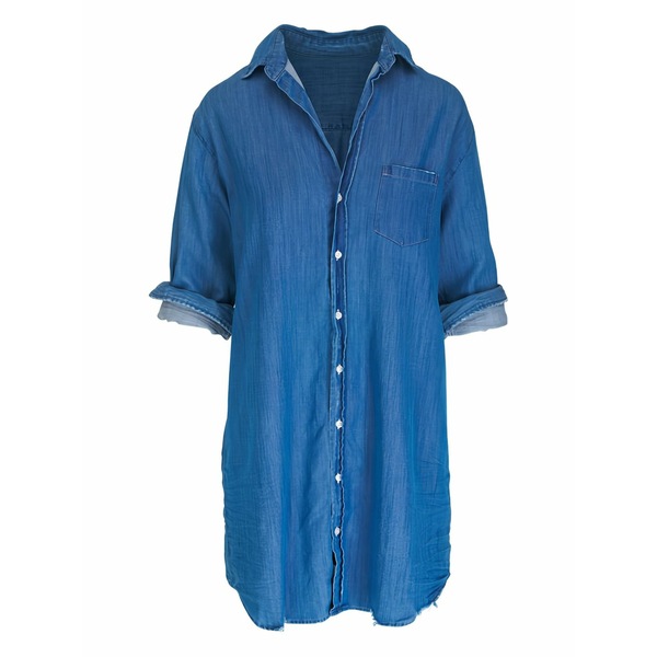 真っ正直 ＆ アイリーン レディース 衣裳 トップス Cotton mini shirt dress Blue