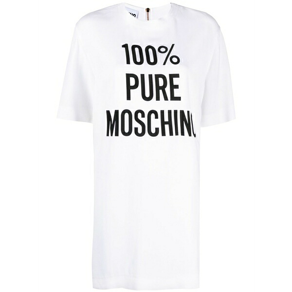 モスキーノ レディース 衣裳 トップス Logo-print crepe minidress White