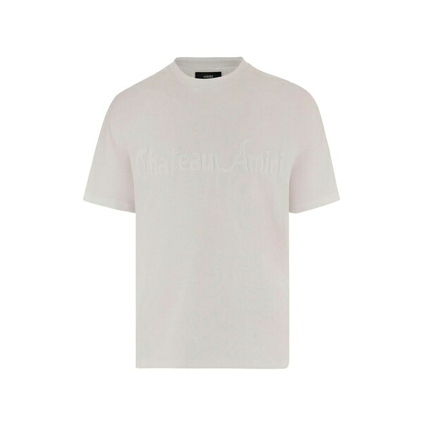 アミリ メンズ プルオーバー トップス Logo-detail crew-neck t-shirt Neutrals