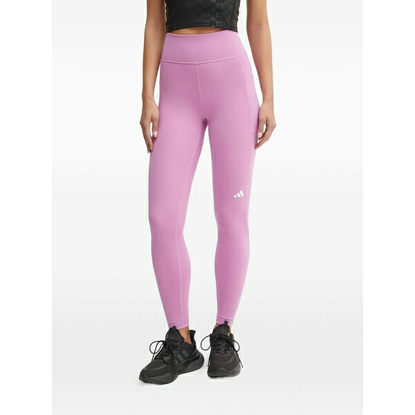 アディダス レディース 心地よいズボン下 ボトムス Own the run side-pocket striped-detail leggings Pink