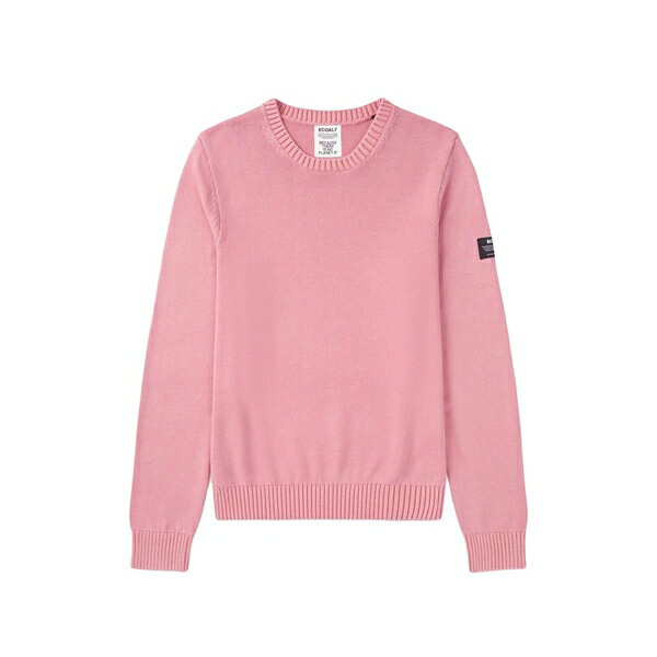 エコアルフ メンズ パーカー・スウェットシャツ アウター Ribbed crew neck sweater Pink