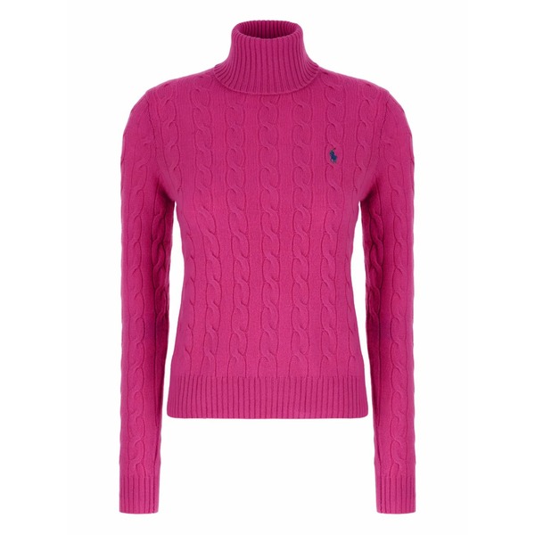 ラルフローレン レディース ニット&セーター アウター Polo pony-motif cable-knit sweater Pink｜asty