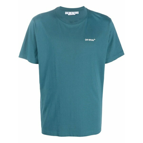 象牙色 メンズ ティーシャツ トップス Chain-link arrows-print t-shirt Blue